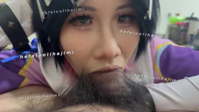 全露脸 女友cos暮蝶对视着给单男口爆