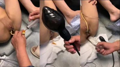 玩的够变态的屁眼都快撑炸了，导尿管加扩肛强制高潮